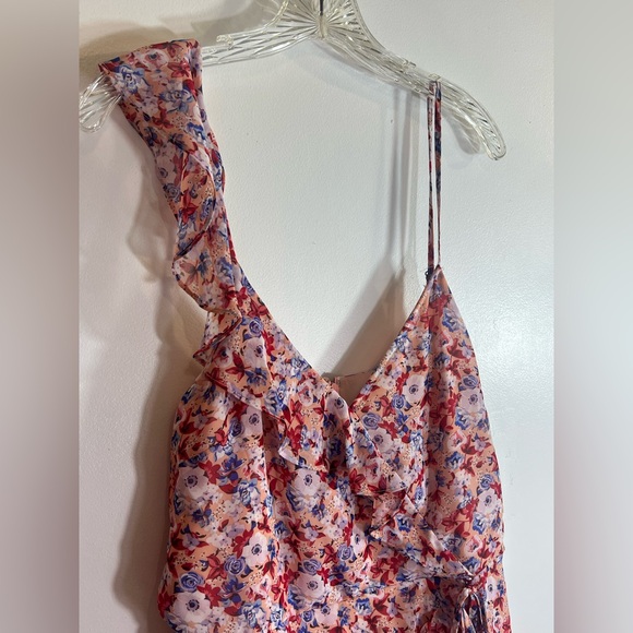 NWT Laundry By:Shelli Segal Women's Asymmetric Floral Ruffle Midi-Dress Size:16 - Picture 4 of 16